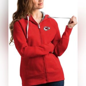 Kansas City Chiefs Red Zippered Hoodie